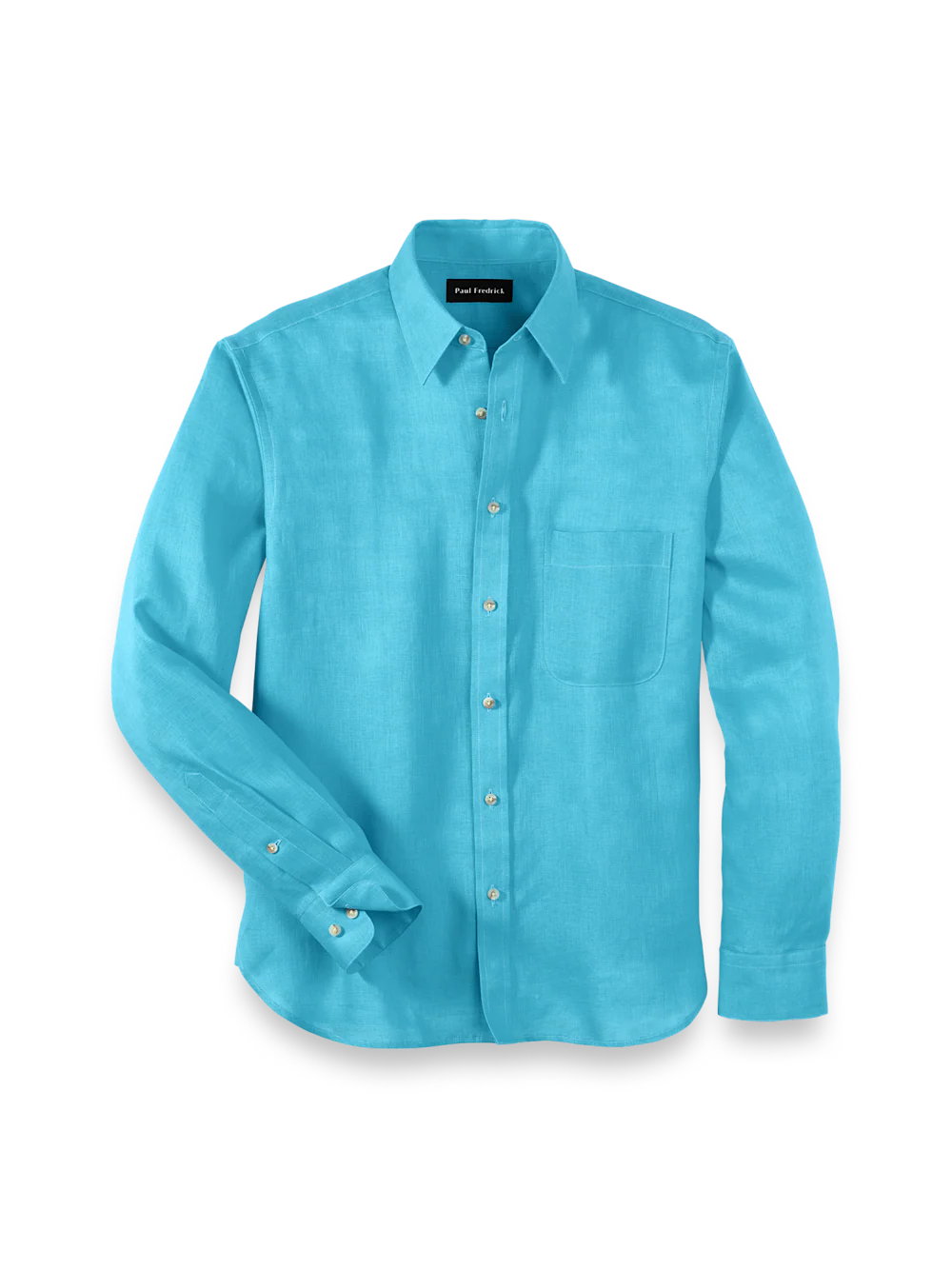 Linen Solid Casual Shirt - Aqua
