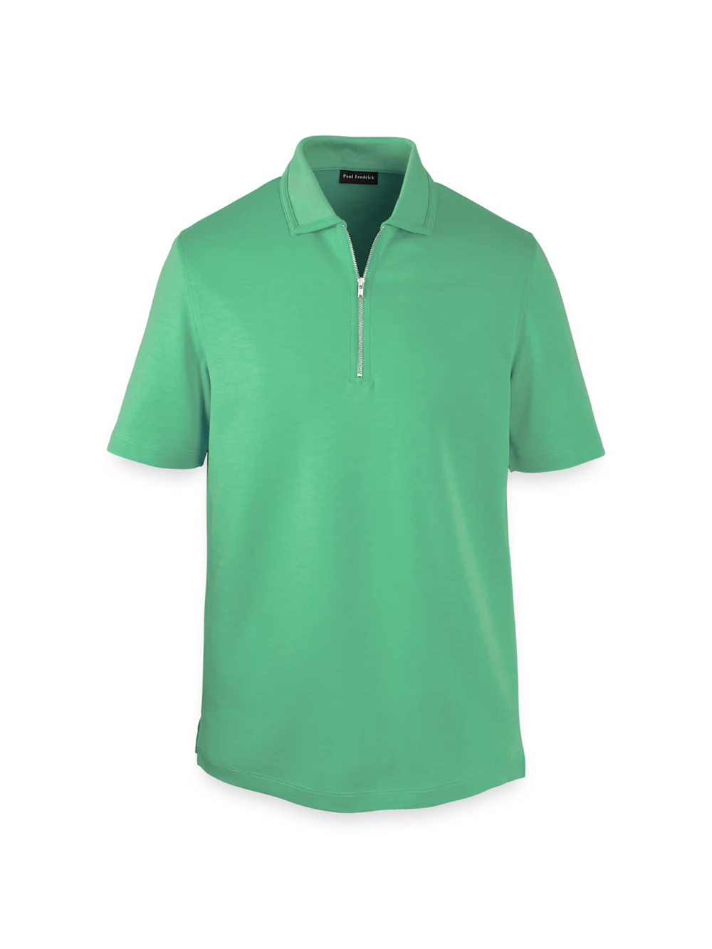 Lyocell Blend Quarter Zip Polo - Green