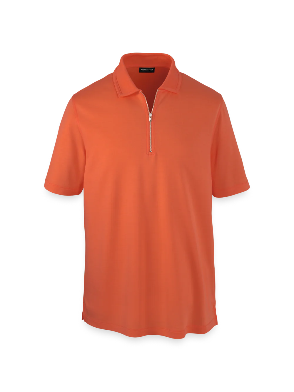 Lyocell Blend Quarter Zip Polo - Rust