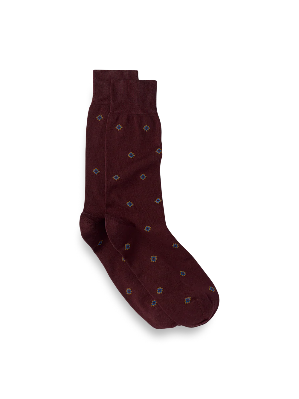 Medallion Cotton Blend Sock - Burgundy