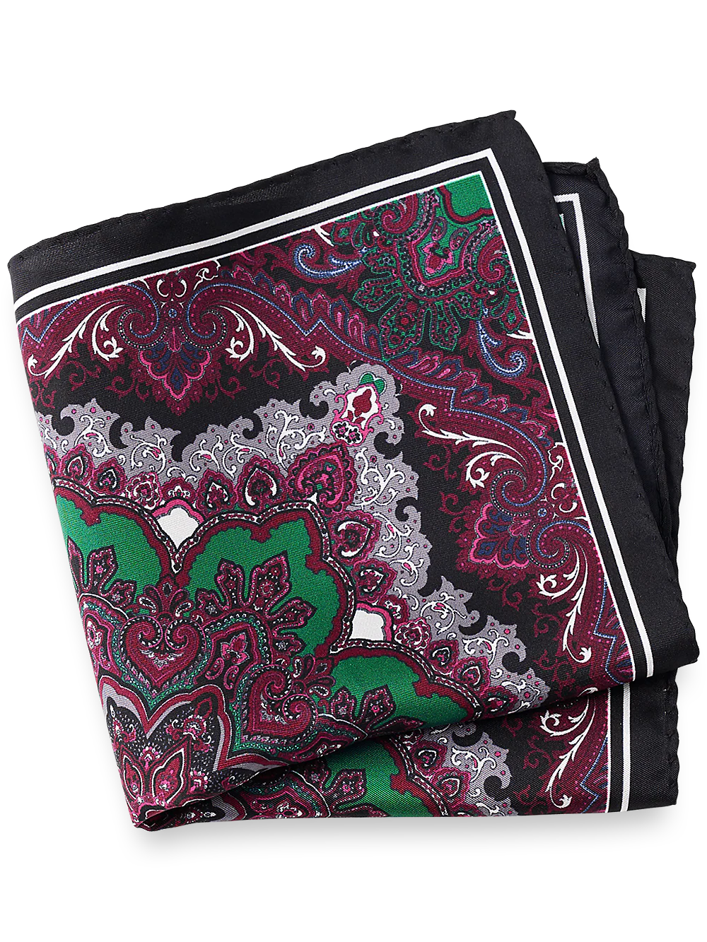 Medallion Silk Pocket Square - Purple Multi