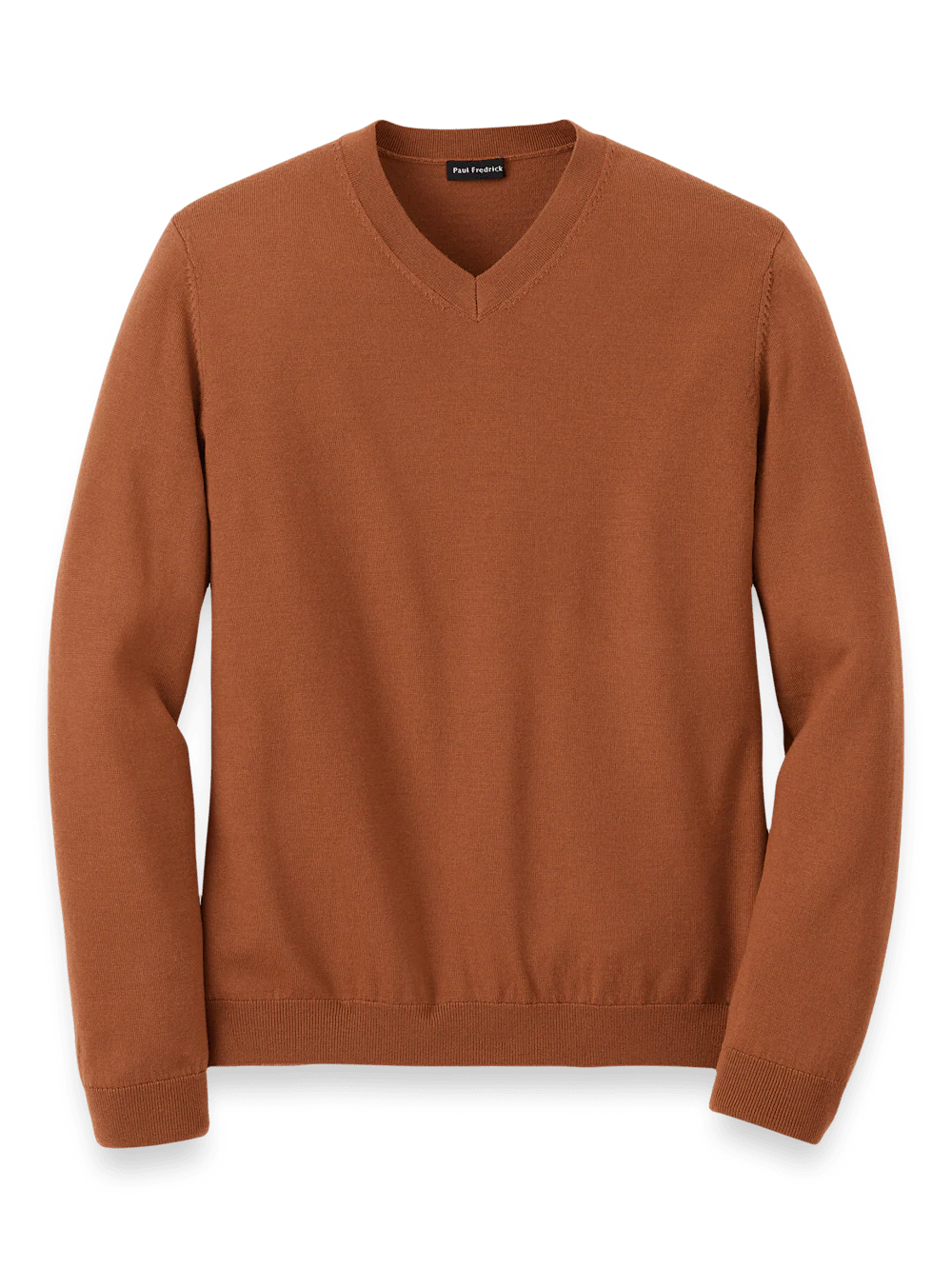 Merino Wool V-neck Sweater - Copper