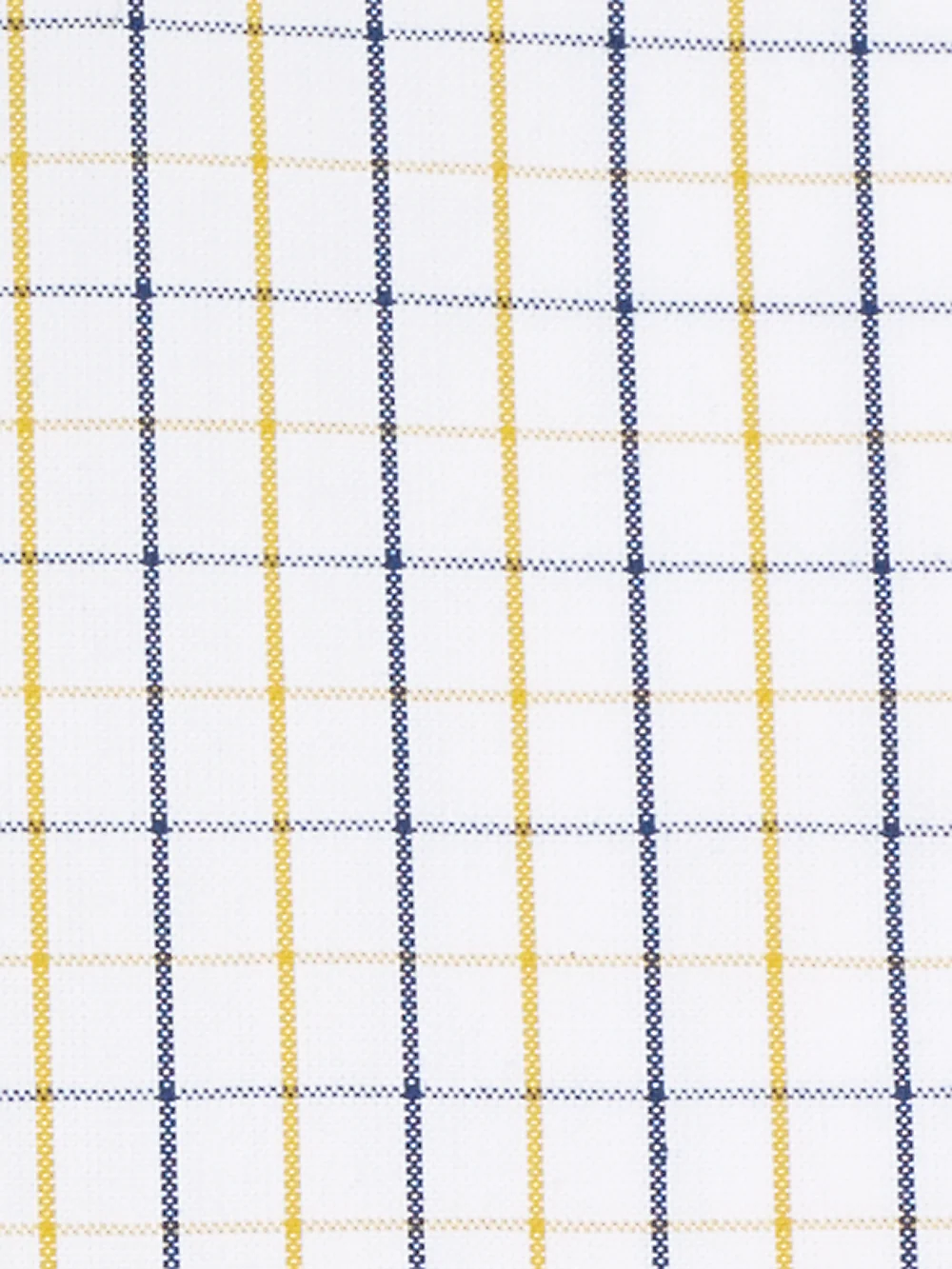 Non-Iron Cotton Check Dress Shirt With Contrast Trim - Navy/gold - Image 5