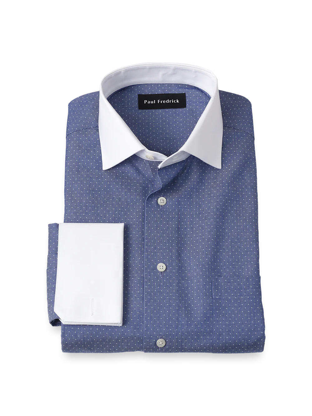 Non-Iron Cotton Dot Dress Shirt - Blue
