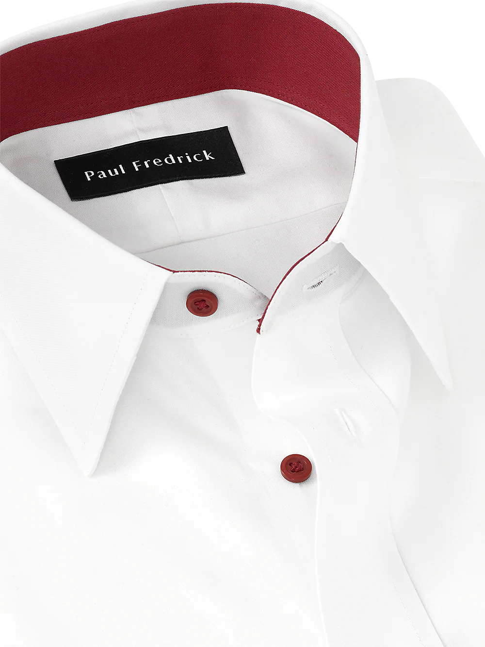 Non-Iron Cotton Solid Dress Shirt With Contrast Trim - White - Image 3