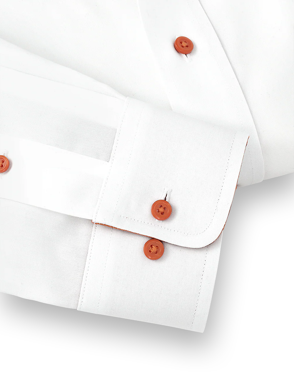 Non-Iron Cotton Solid Dress Shirt With Contrast Trim - White - Image 4
