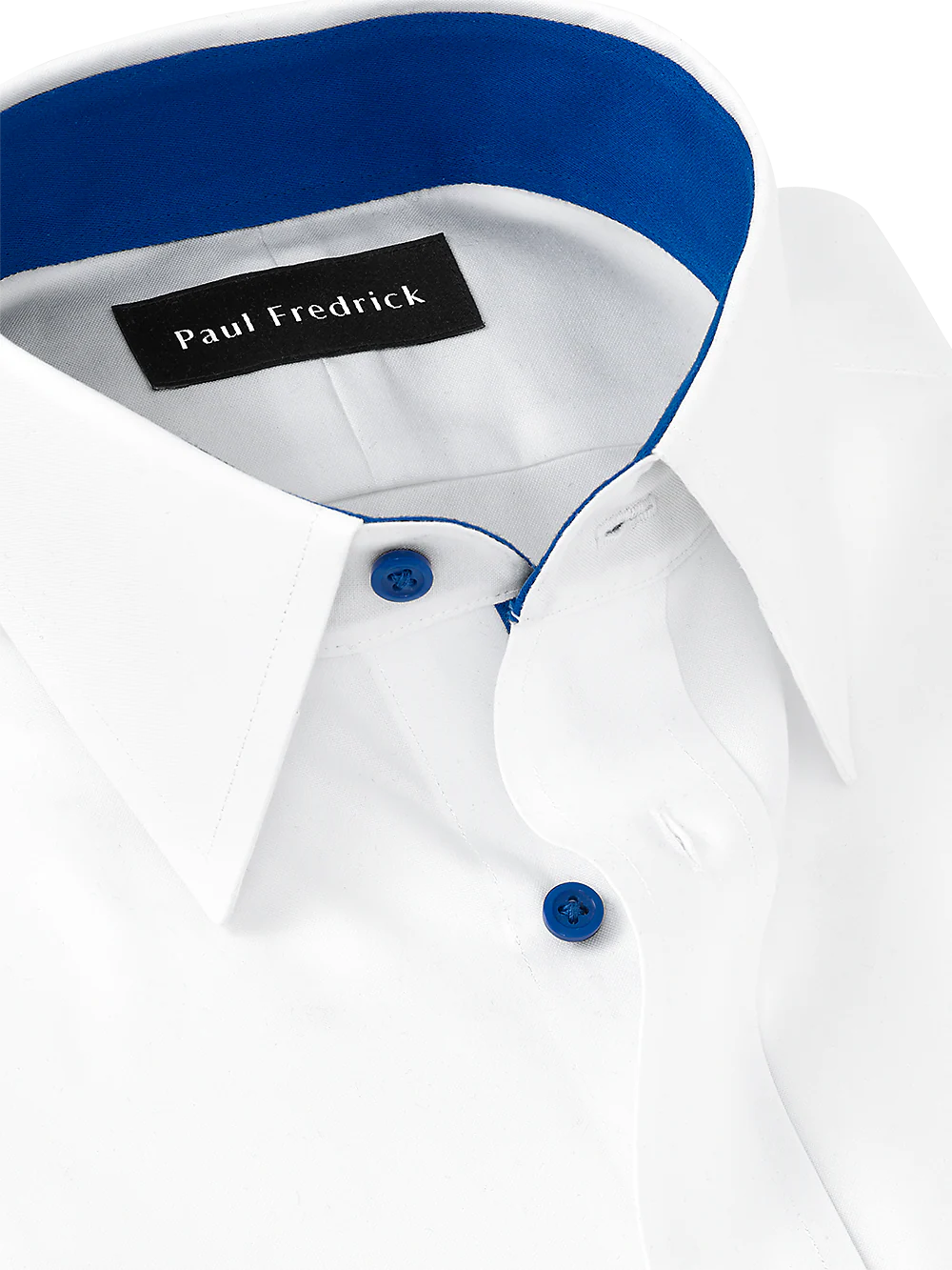 Non-Iron Cotton Solid Dress Shirt With Contrast Trim - White - Image 3