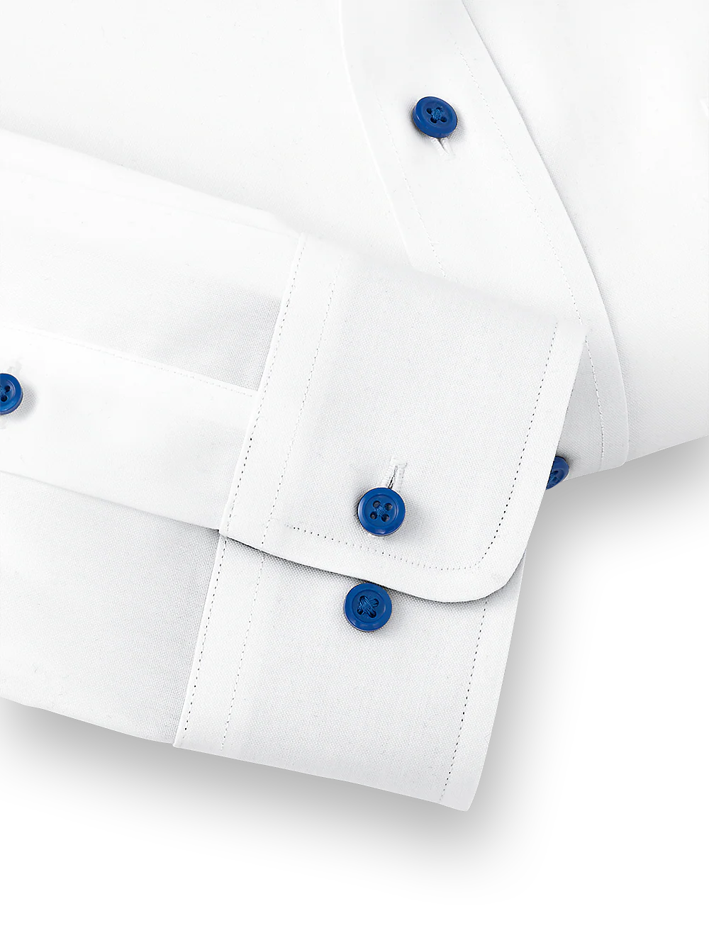 Non-Iron Cotton Solid Dress Shirt With Contrast Trim - White - Image 4