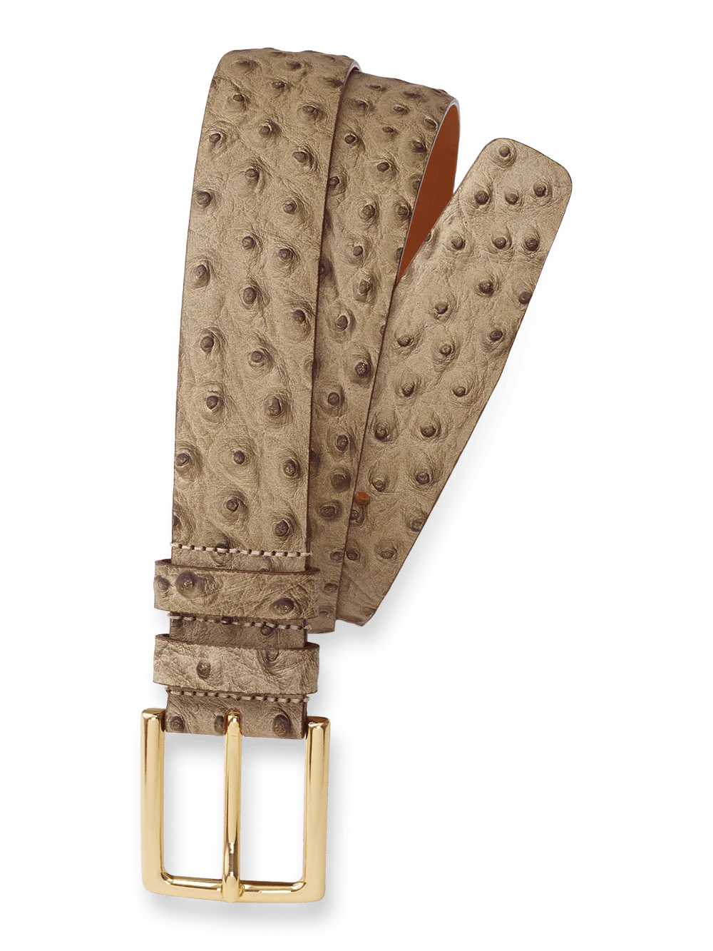 Ostrich Embossed Belt - Beige