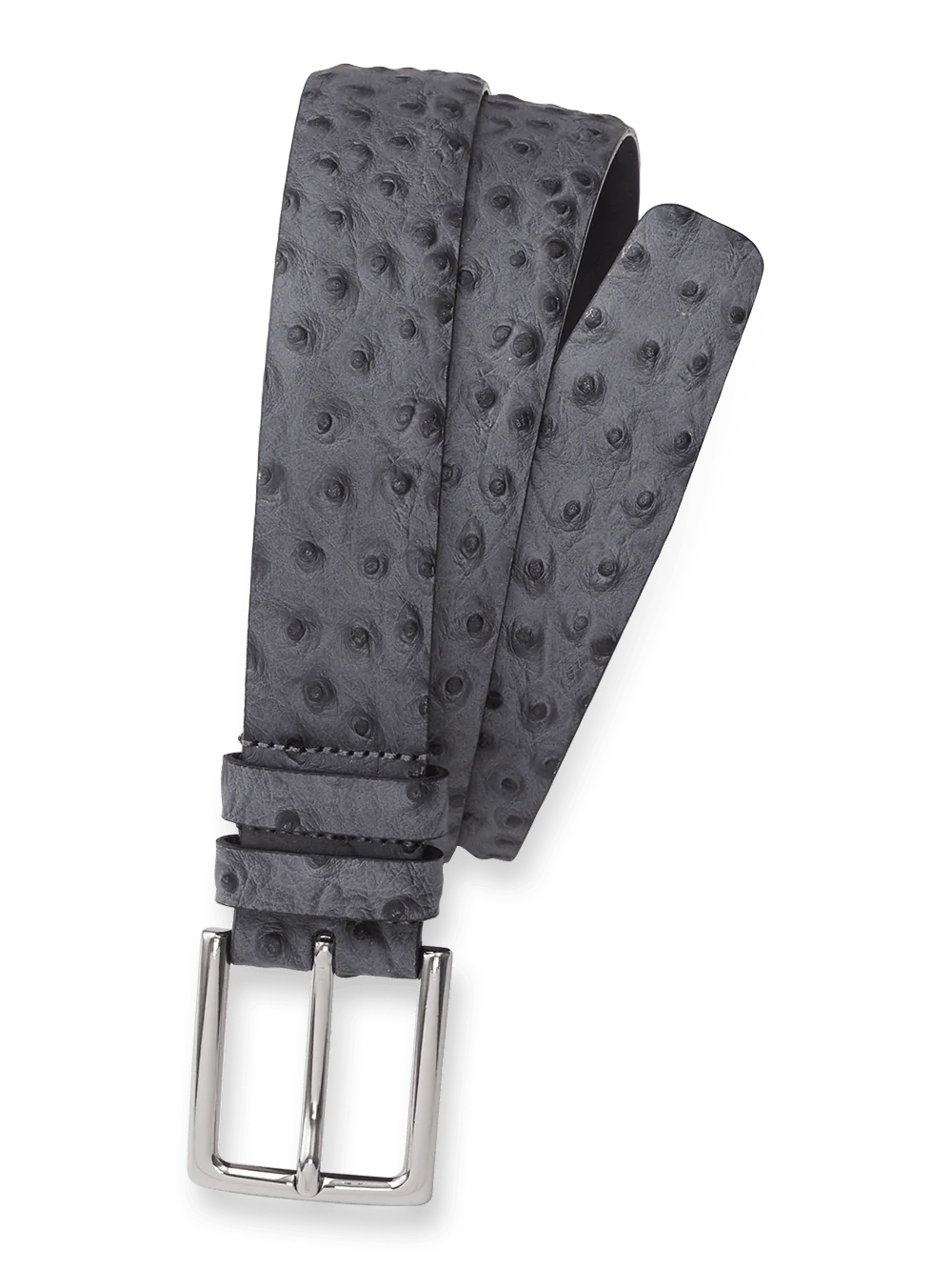Ostrich Embossed Belt - Grey