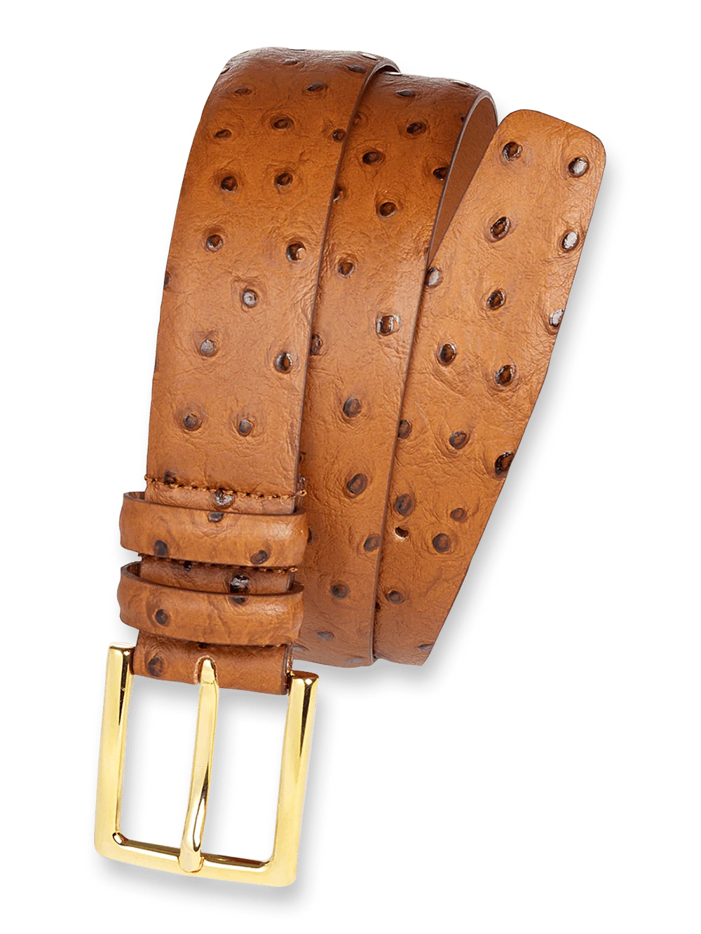 Ostrich Embossed Belt - Tan