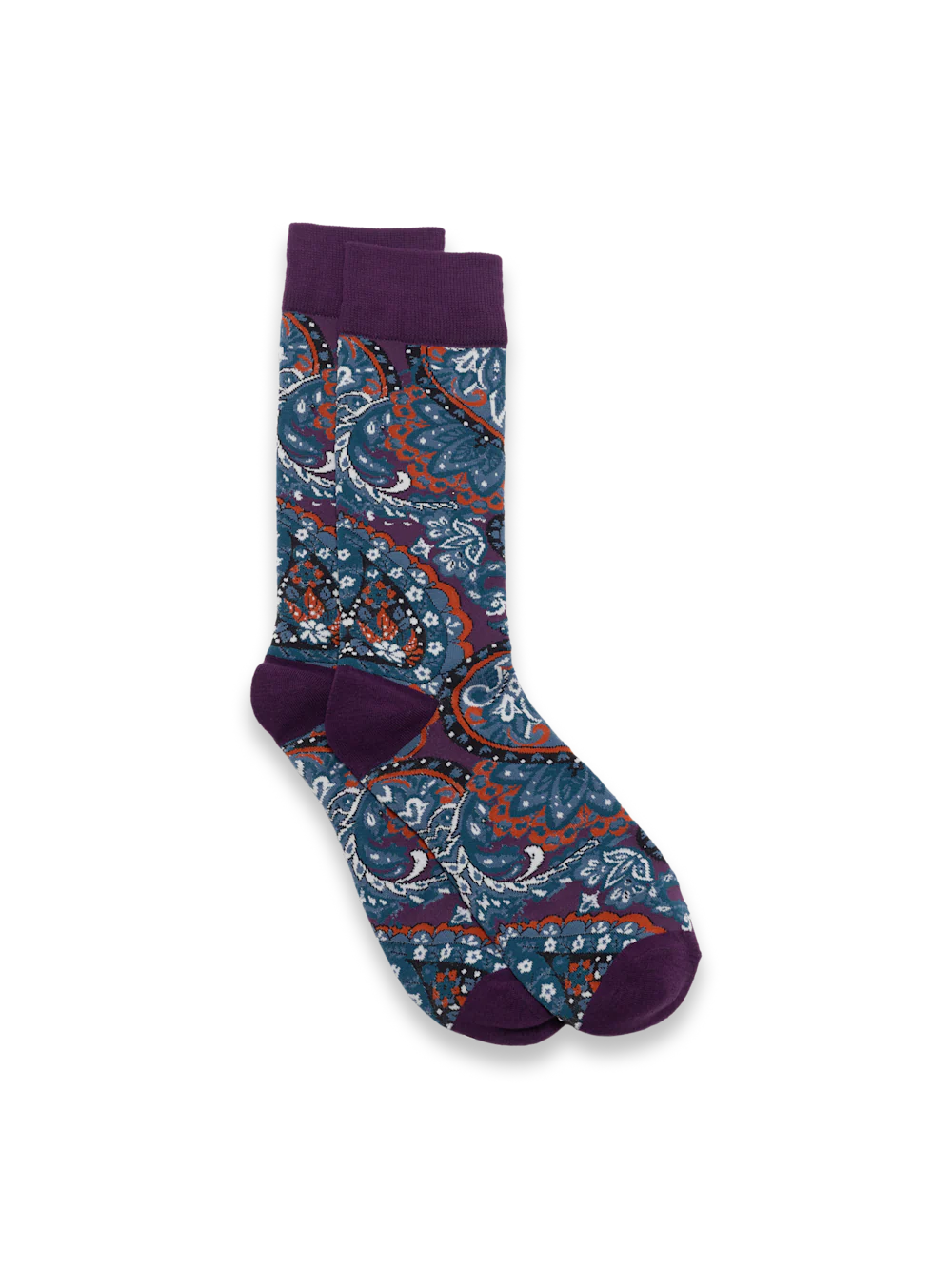 Paisley Cotton Blend Sock - Purple Multi