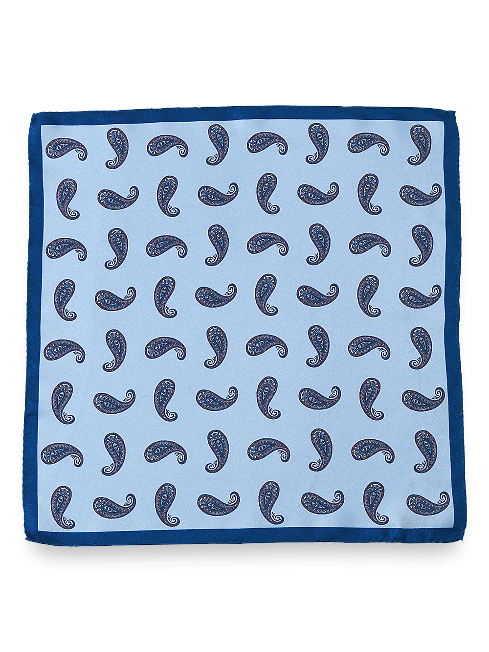 Paisley Silk Pocket Square - Blue - Image 2