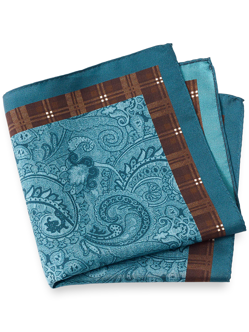 Paisley Silk Pocket Square - Teal