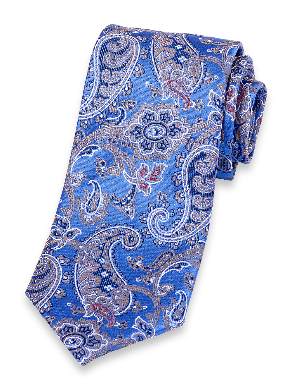 Paisley Woven Silk Tie - Blue