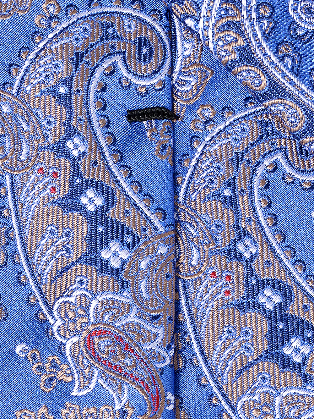 Paisley Woven Silk Tie - Blue - Image 4