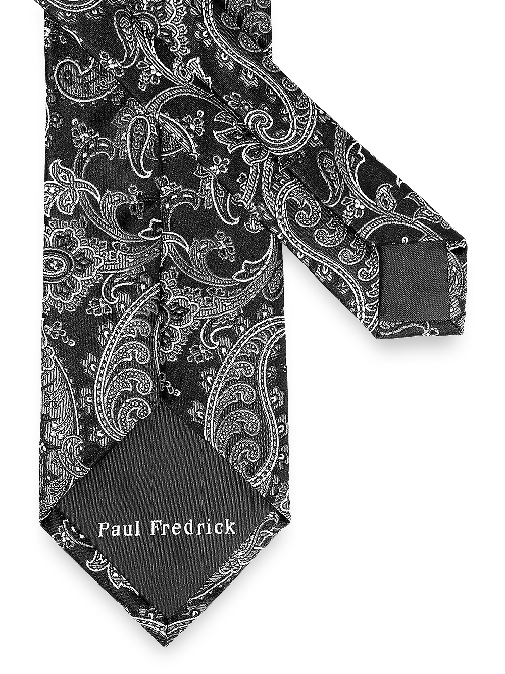 Paisley Woven Silk Tie - Black - Image 3