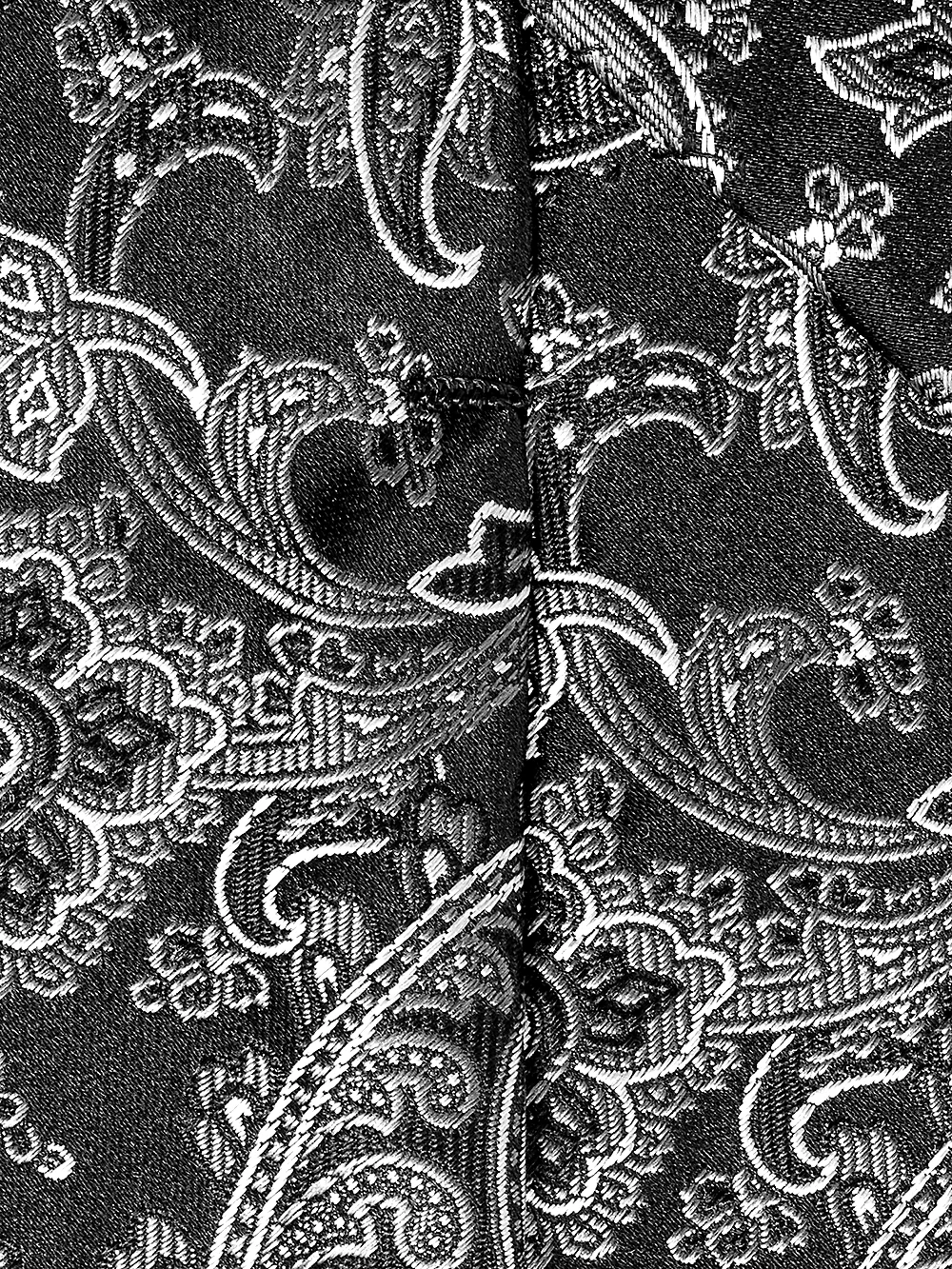 Paisley Woven Silk Tie - Black - Image 4