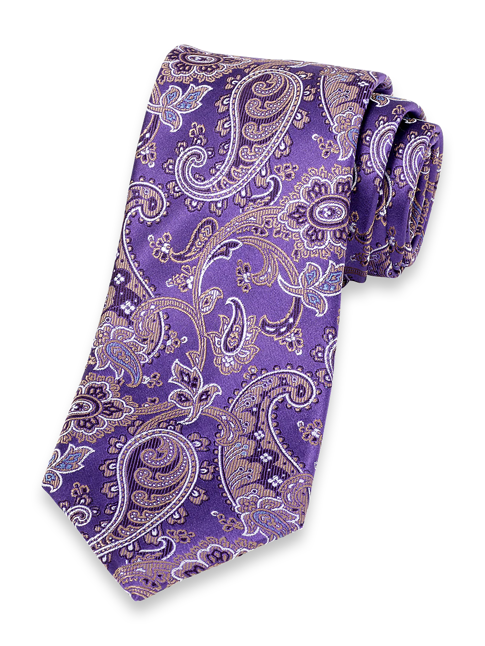 Paisley Woven Silk Tie - Purple