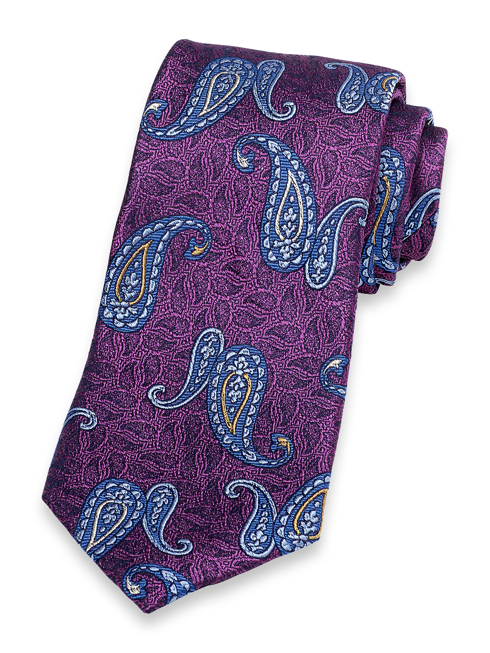 Paisley Woven Silk Tie - Purple