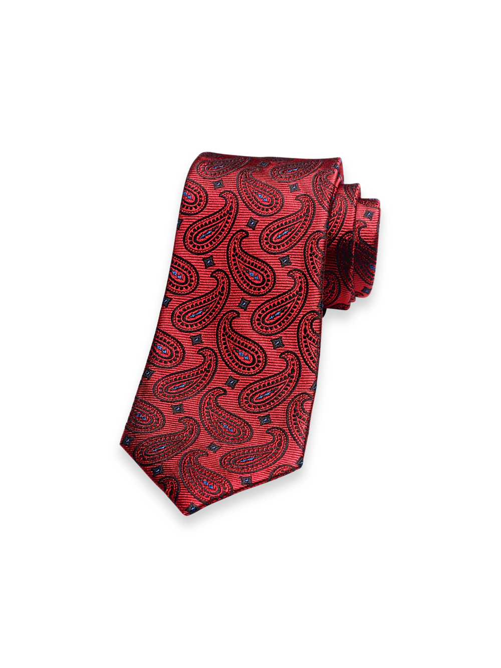 Paisley Woven Silk Tie - Red