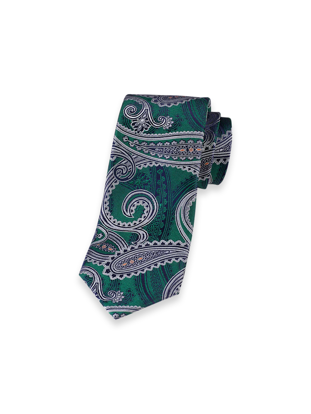 Paisley Woven Silk Tie - Green