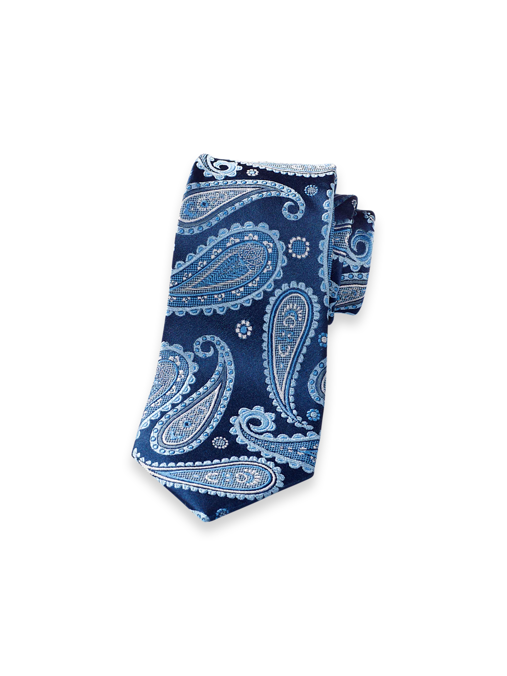Paisley Woven Silk Tie - Navy/blue