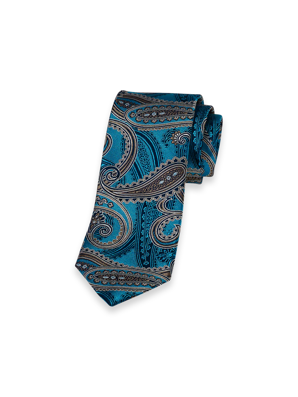 Paisley Woven Silk Tie - Teal