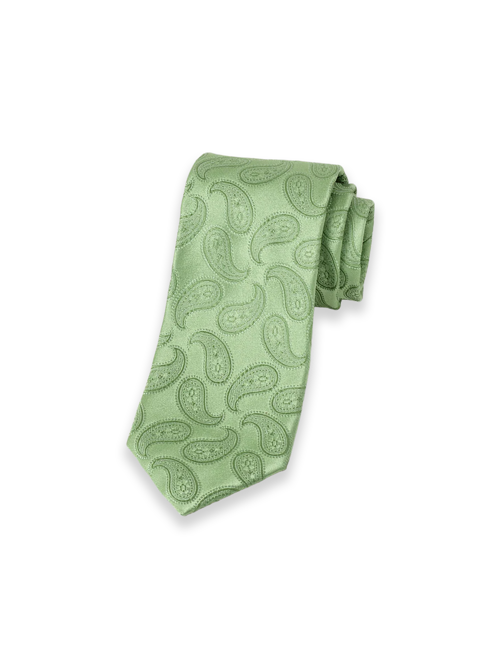 Paisley Woven Silk Tie - Green