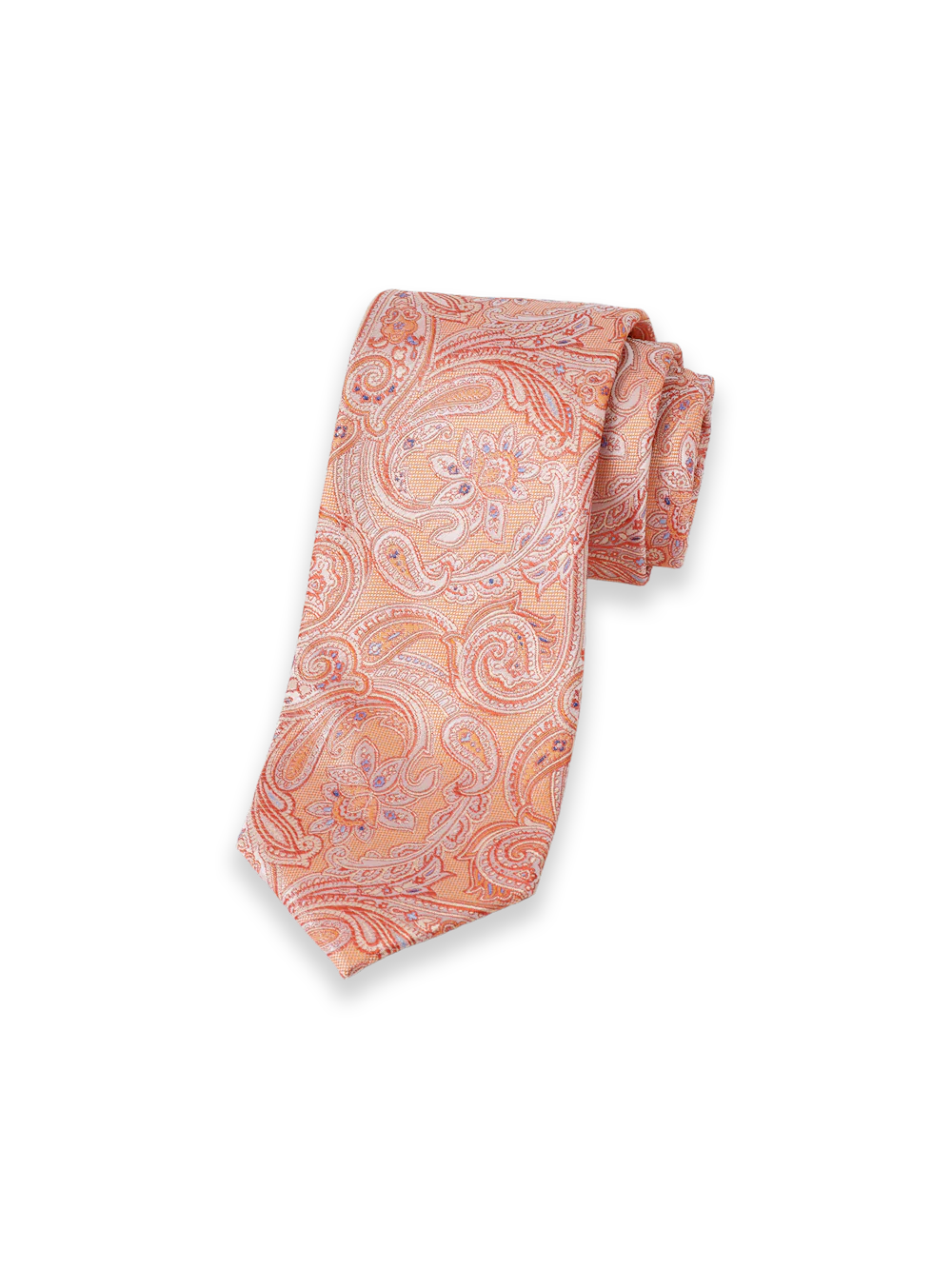 Paisley Woven Silk Tie - Orange