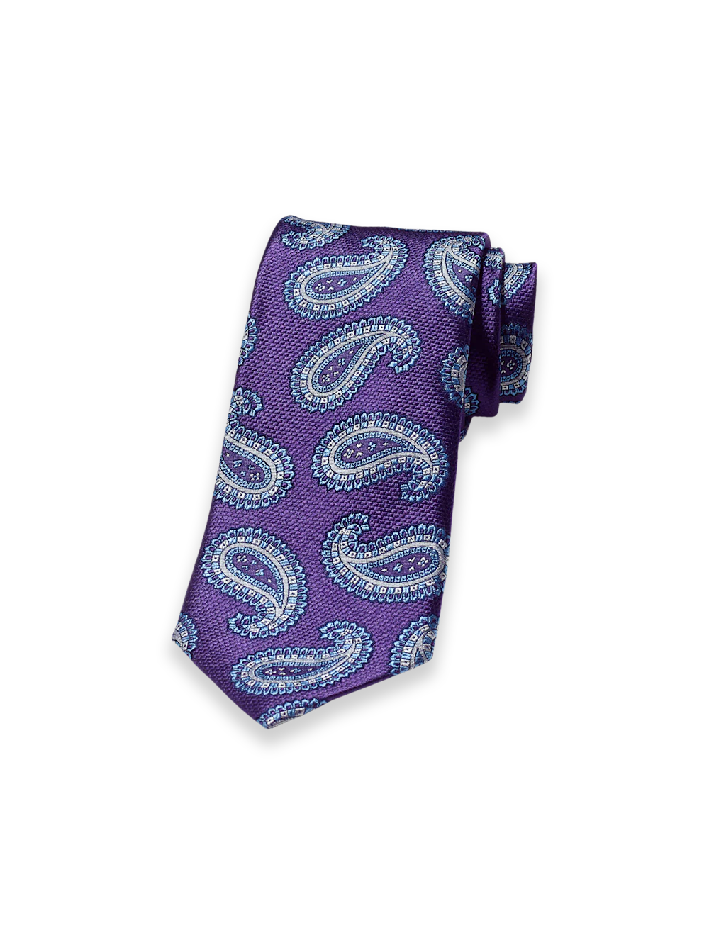 Paisley Woven Silk Tie - Purple/blue