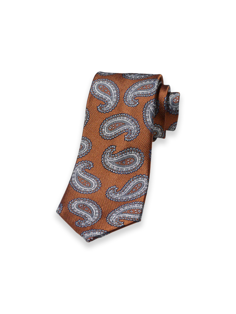 Paisley Woven Silk Tie - Rust