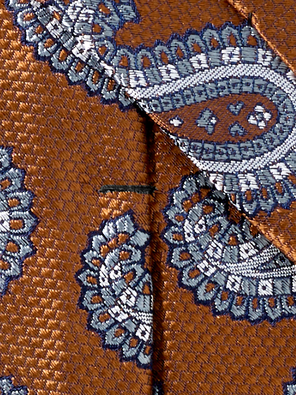 Paisley Woven Silk Tie - Rust - Image 5