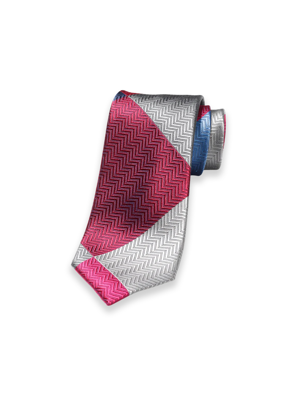 Patchwork Woven Silk Tie - Red Multi