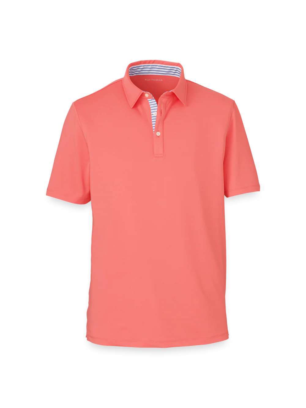 Performance Blend Three Button Polo - Bright Coral