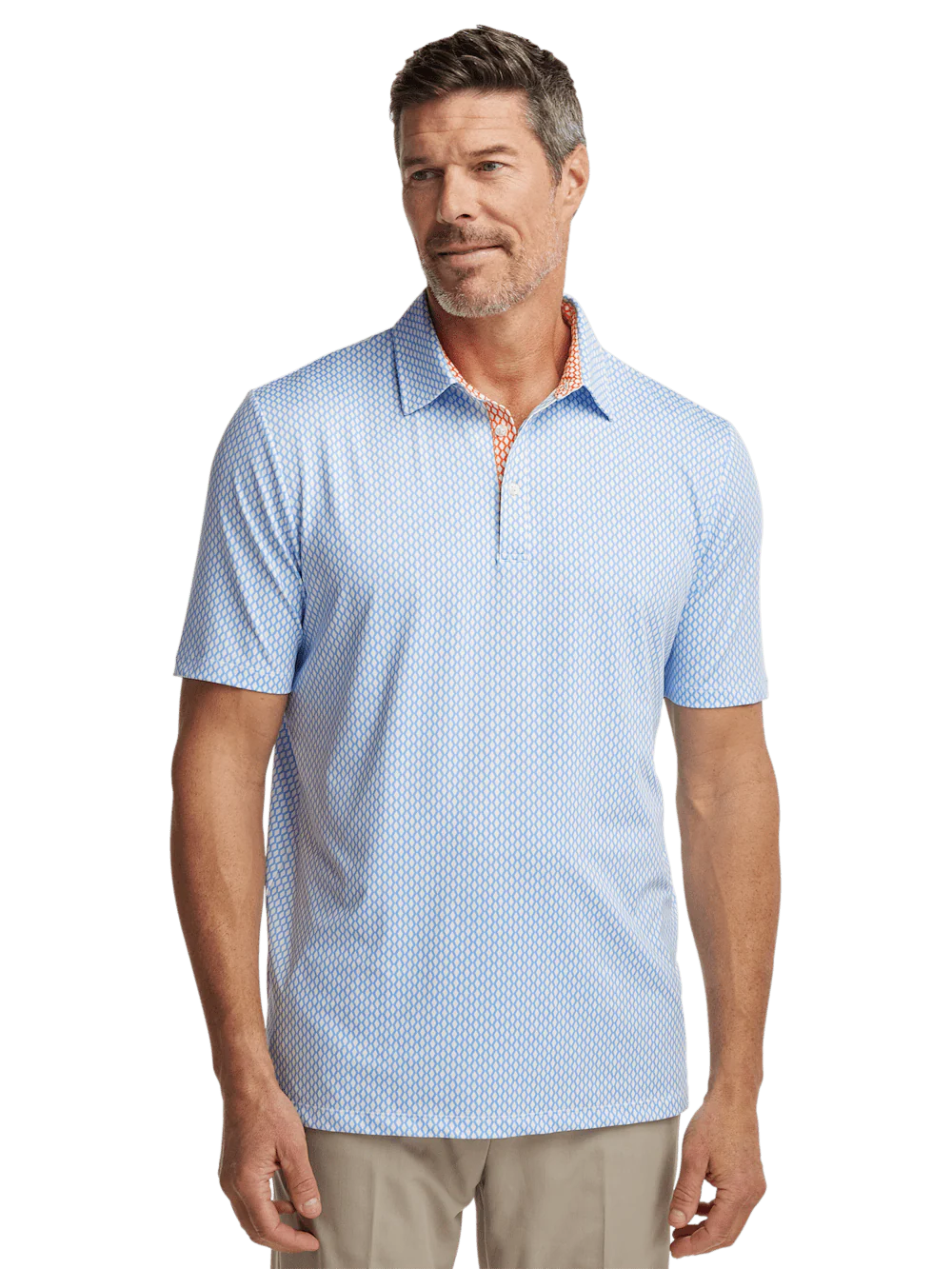 Performance Blend Three Button Polo - Blue - Image 2