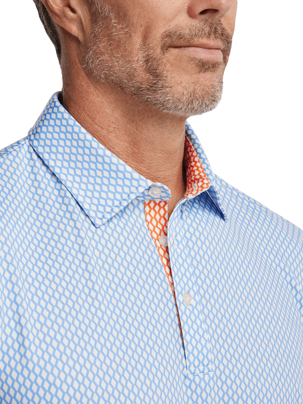 Performance Blend Three Button Polo - Blue - Image 3