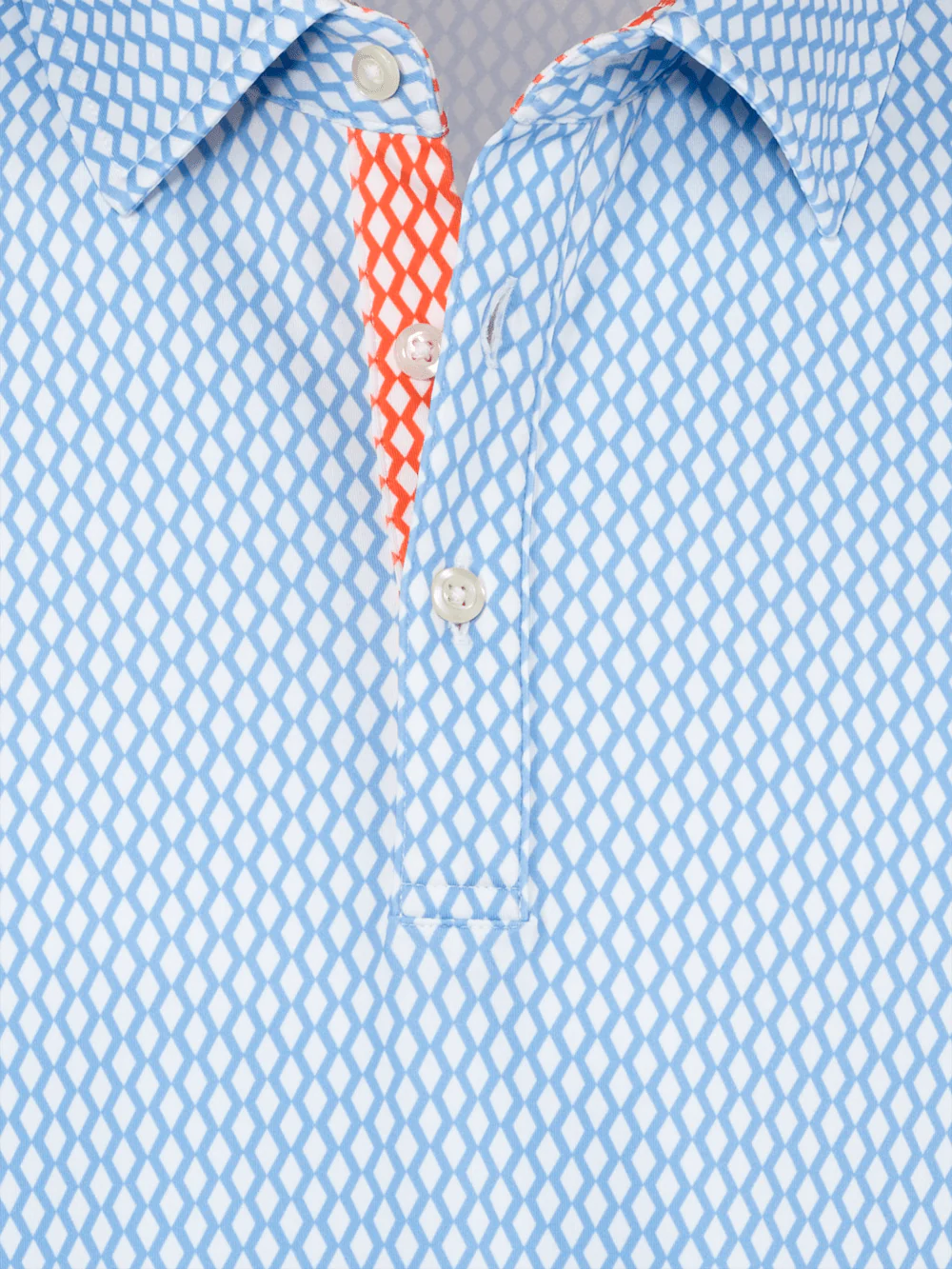 Performance Blend Three Button Polo - Blue - Image 7
