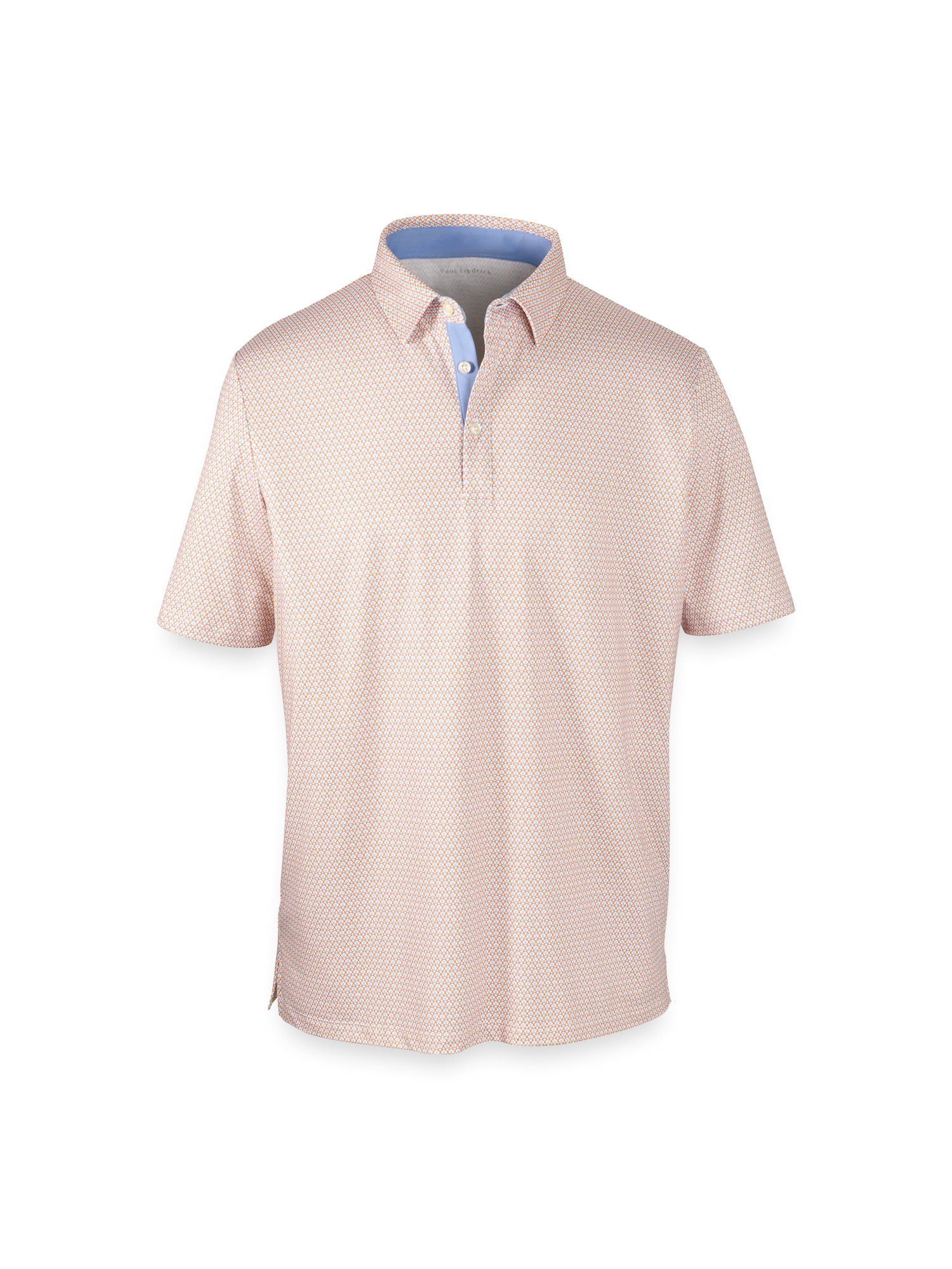 Performance Blend Three Button Polo - Orange Multi