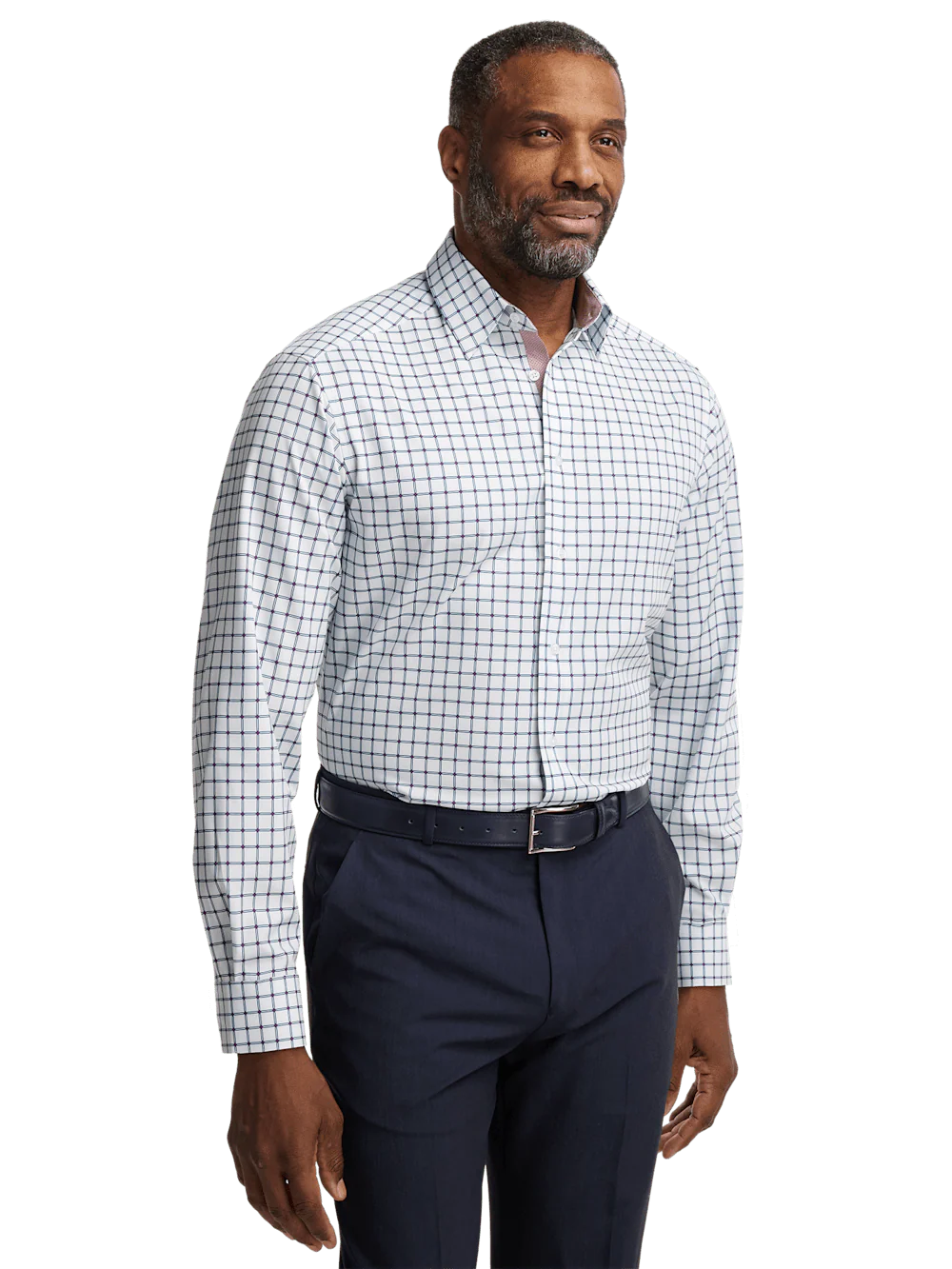 Performance Stretch Check Casual Shirt - Blue/pink - Image 2