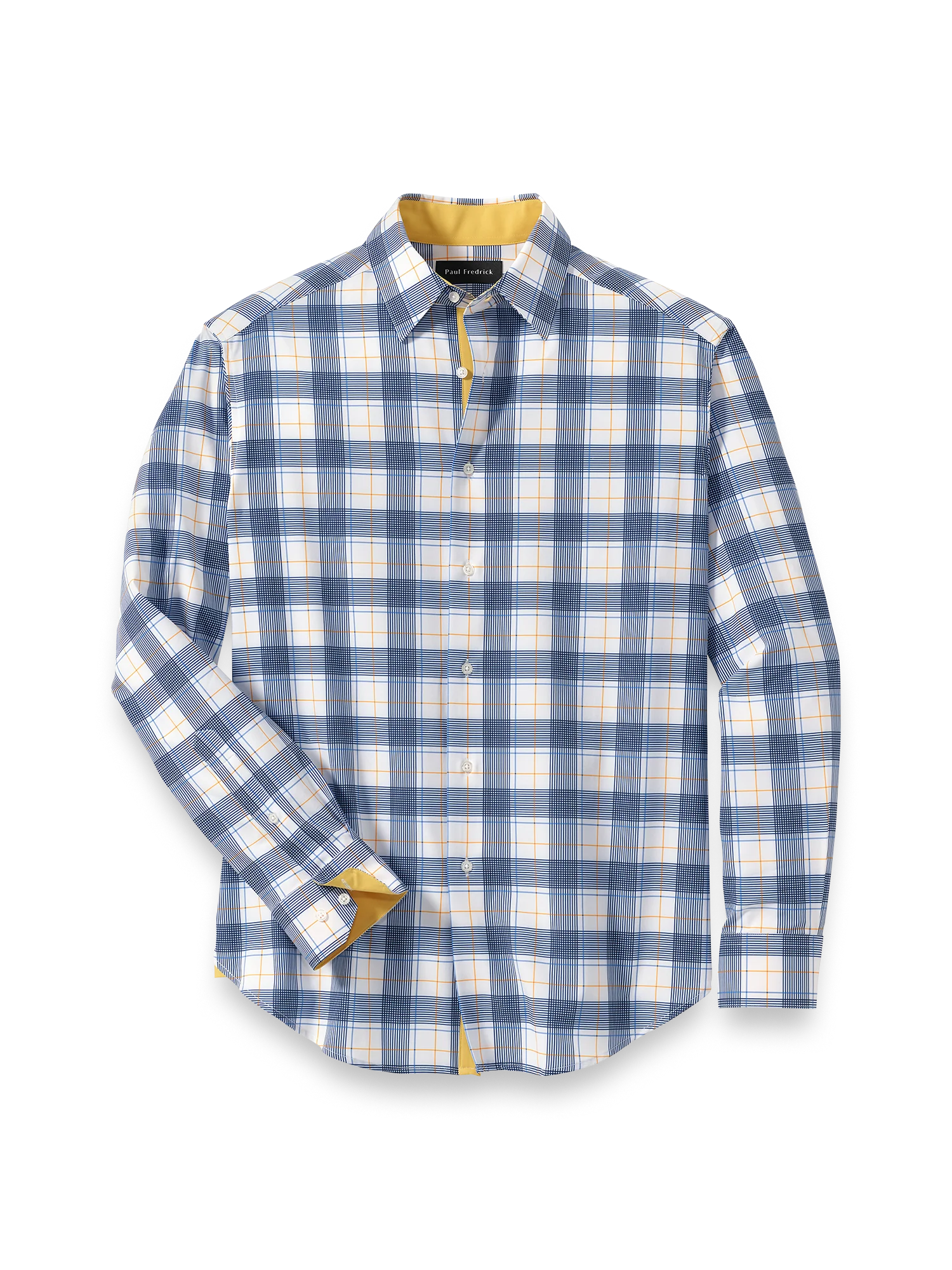 Performance Stretch Check Casual Shirt - Blue/yellow