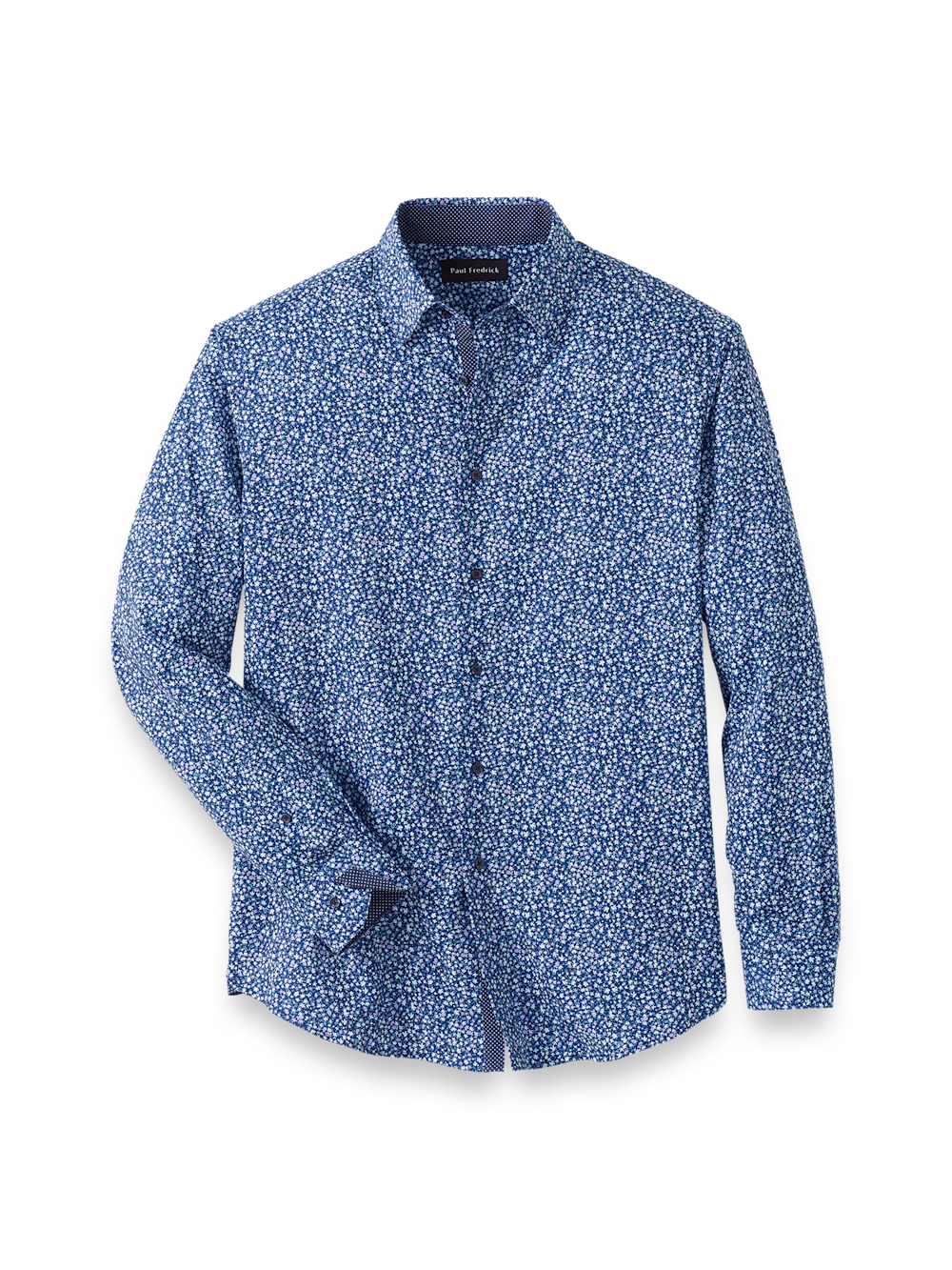 Performance Stretch Floral Casual Shirt - Navy/purple