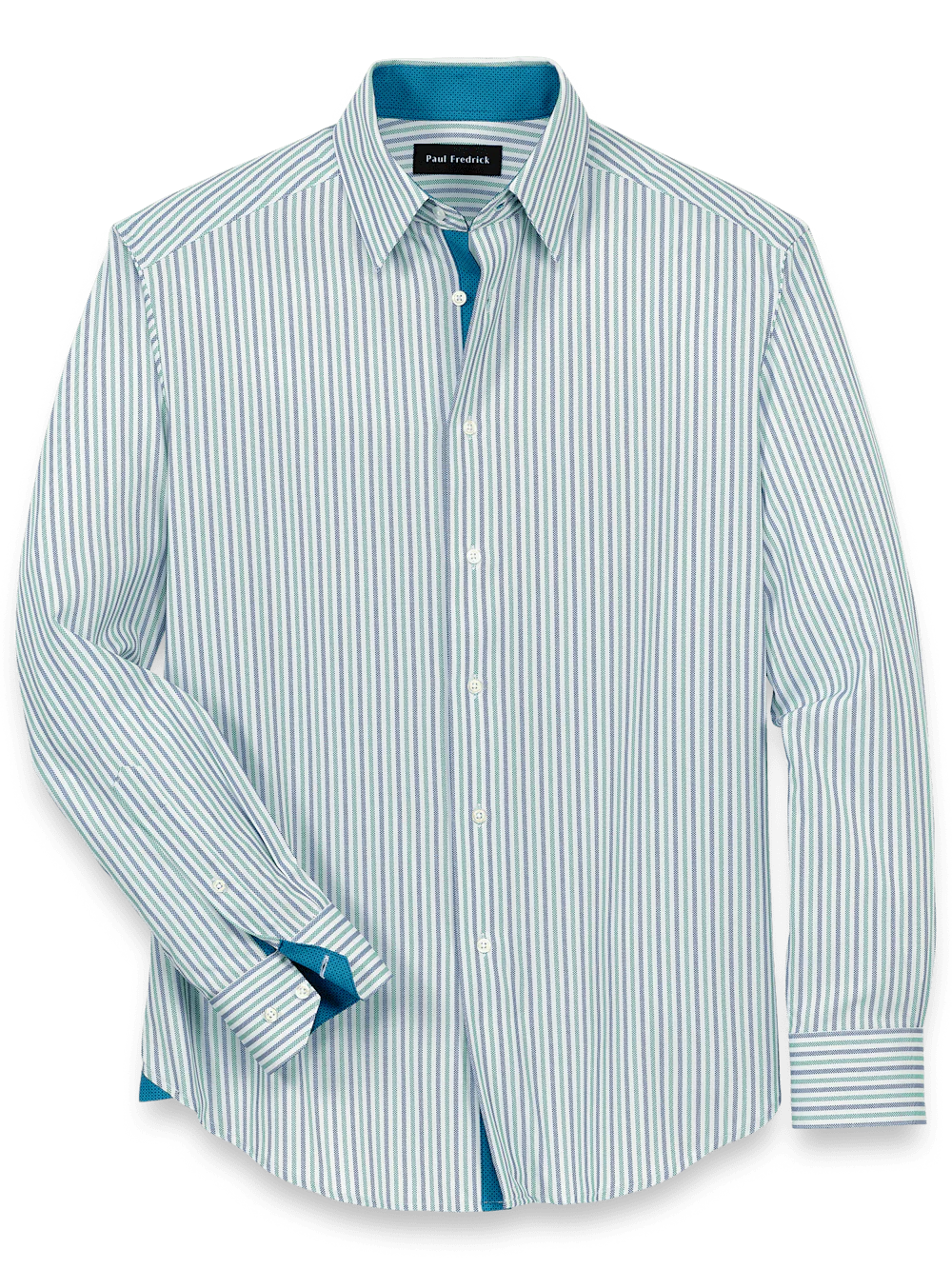 Performance Stretch Stripe Casual Shirt - Blue/green