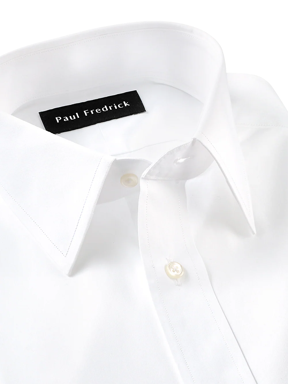 Pure Cotton Broadcloth Solid Color Straight Collar Dress Shirt - French Blue - Image 3