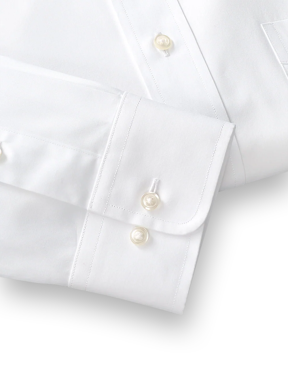 Pure Cotton Broadcloth Solid Color Straight Collar Dress Shirt - French Blue - Image 4