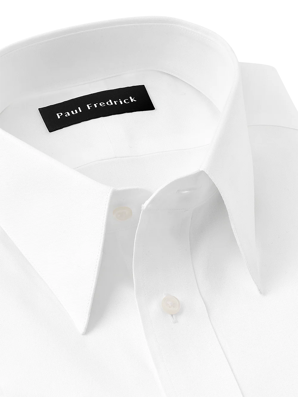 Pure Cotton Pinpoint Edge-stitched Straight Collar Dress Shirt - White - Image 4