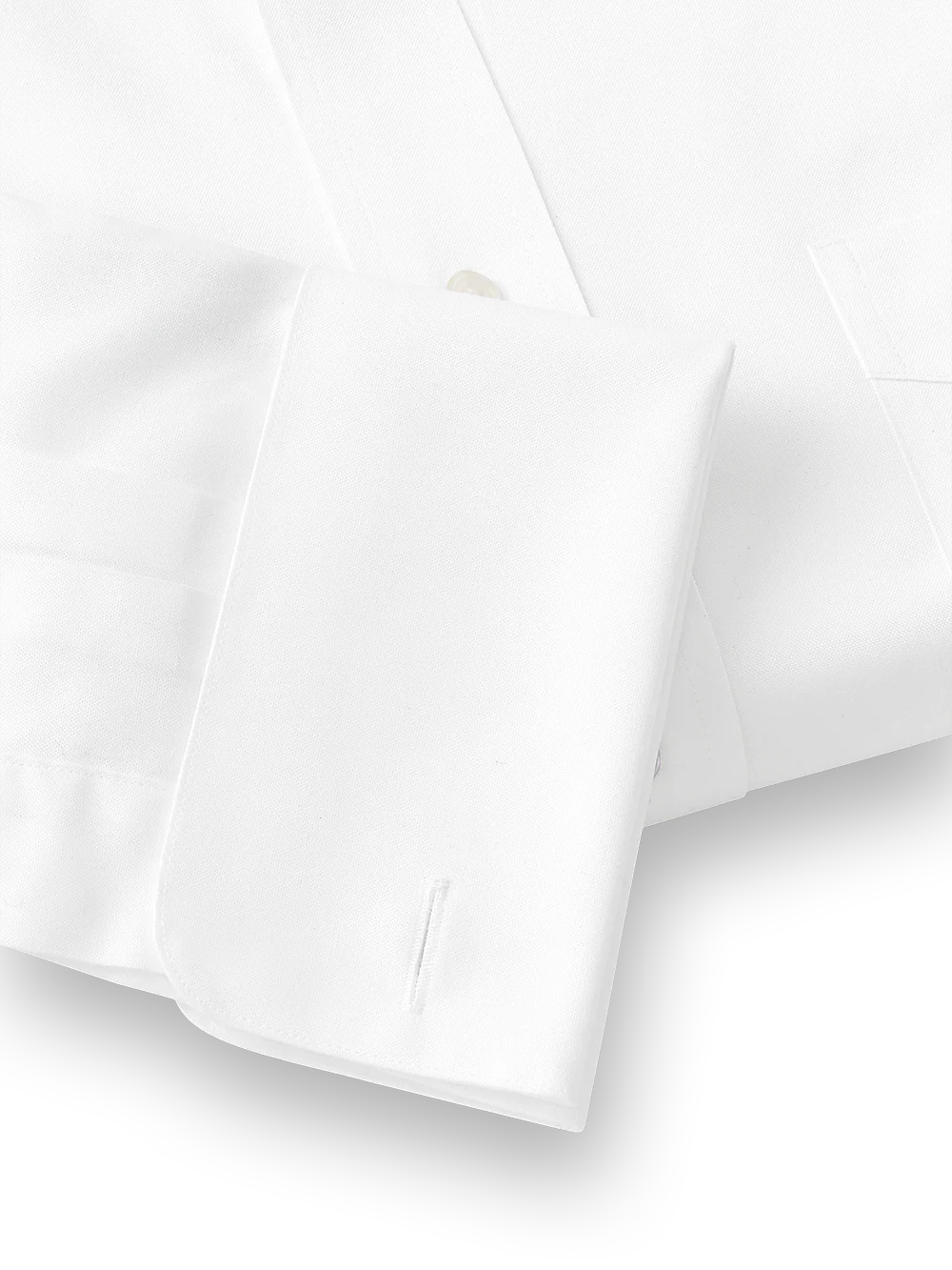 Pure Cotton Pinpoint Edge-stitched Straight Collar Dress Shirt - White - Image 5