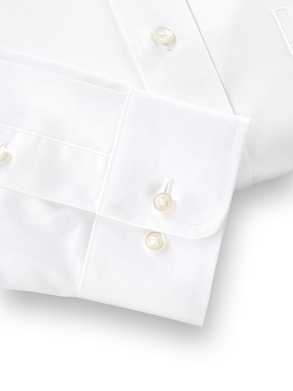 Pure Cotton Pinpoint Solid Color Snap Tab Collar Dress Shirt - Blue Stripe - Image 4