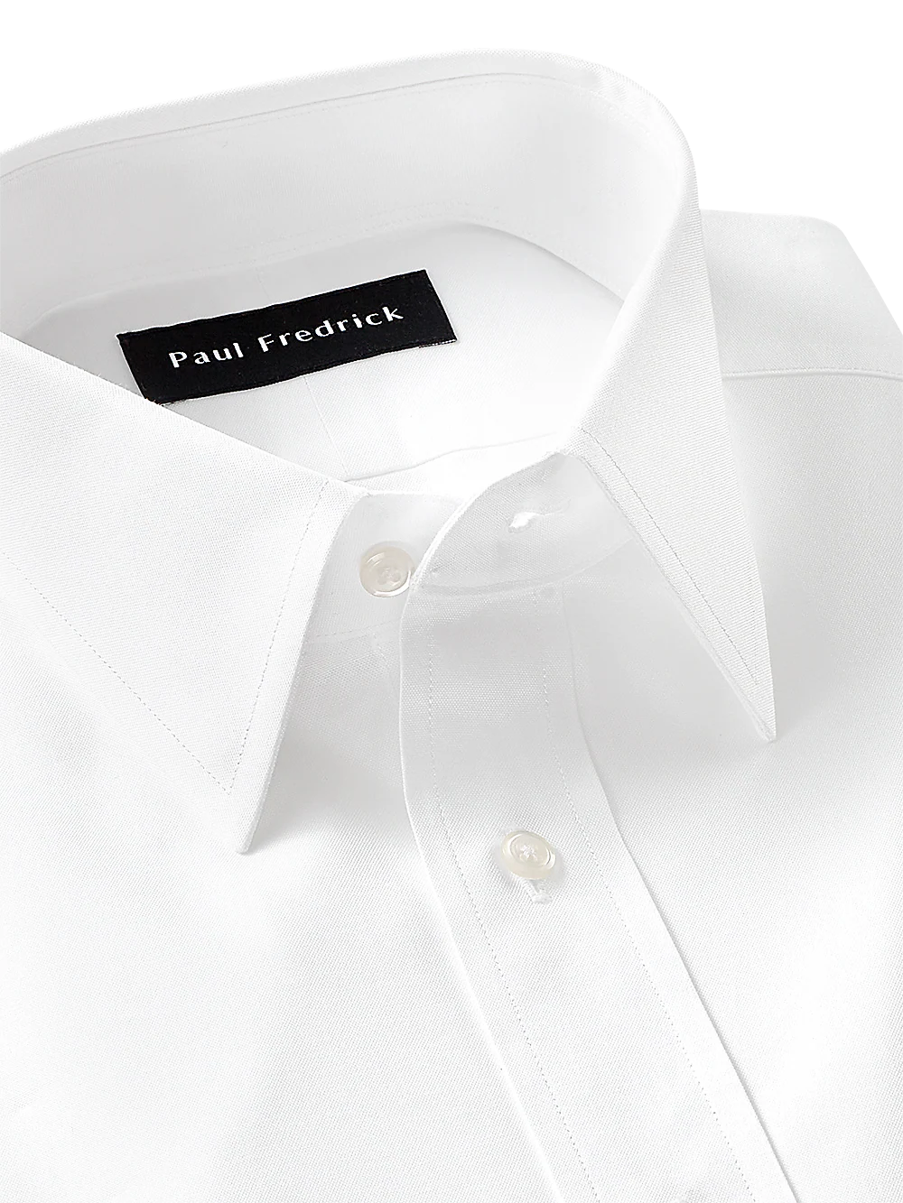 Pure Cotton Pinpoint Solid Color Straight Collar Dress Shirt - Blue Stripe - Image 3