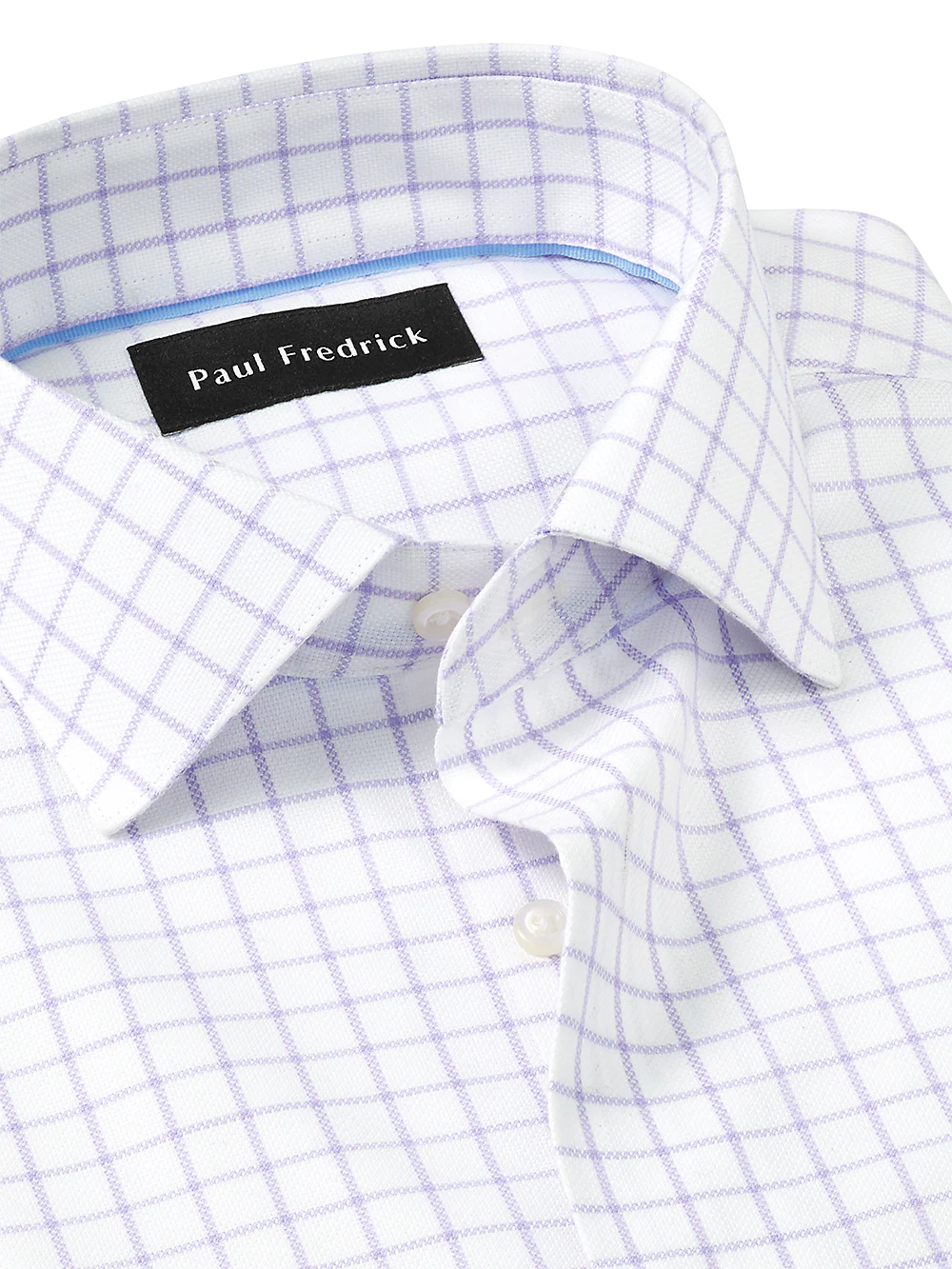 Royal Oxford Comfort Stretch Non-Iron Windowpane Dress Shirt - Lavender - Image 3